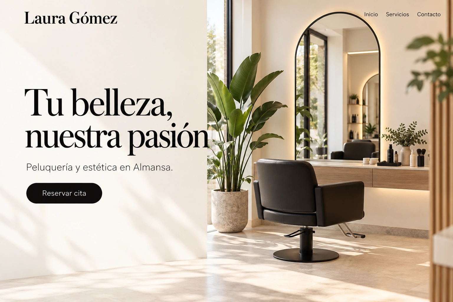 Ejemplo ilustrativo de una web de peluquería